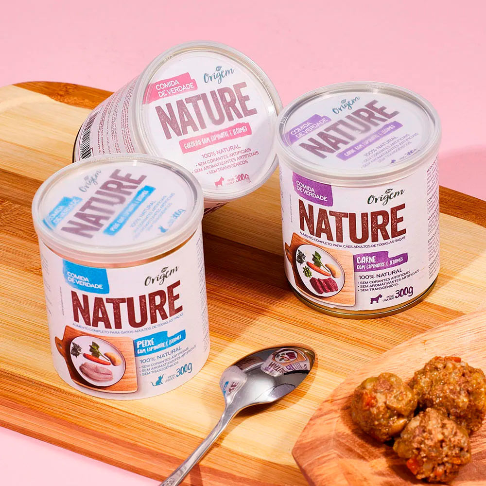 Ração Úmida para Cães Adultos Origem Nature Carne com Espinafre e Legumes