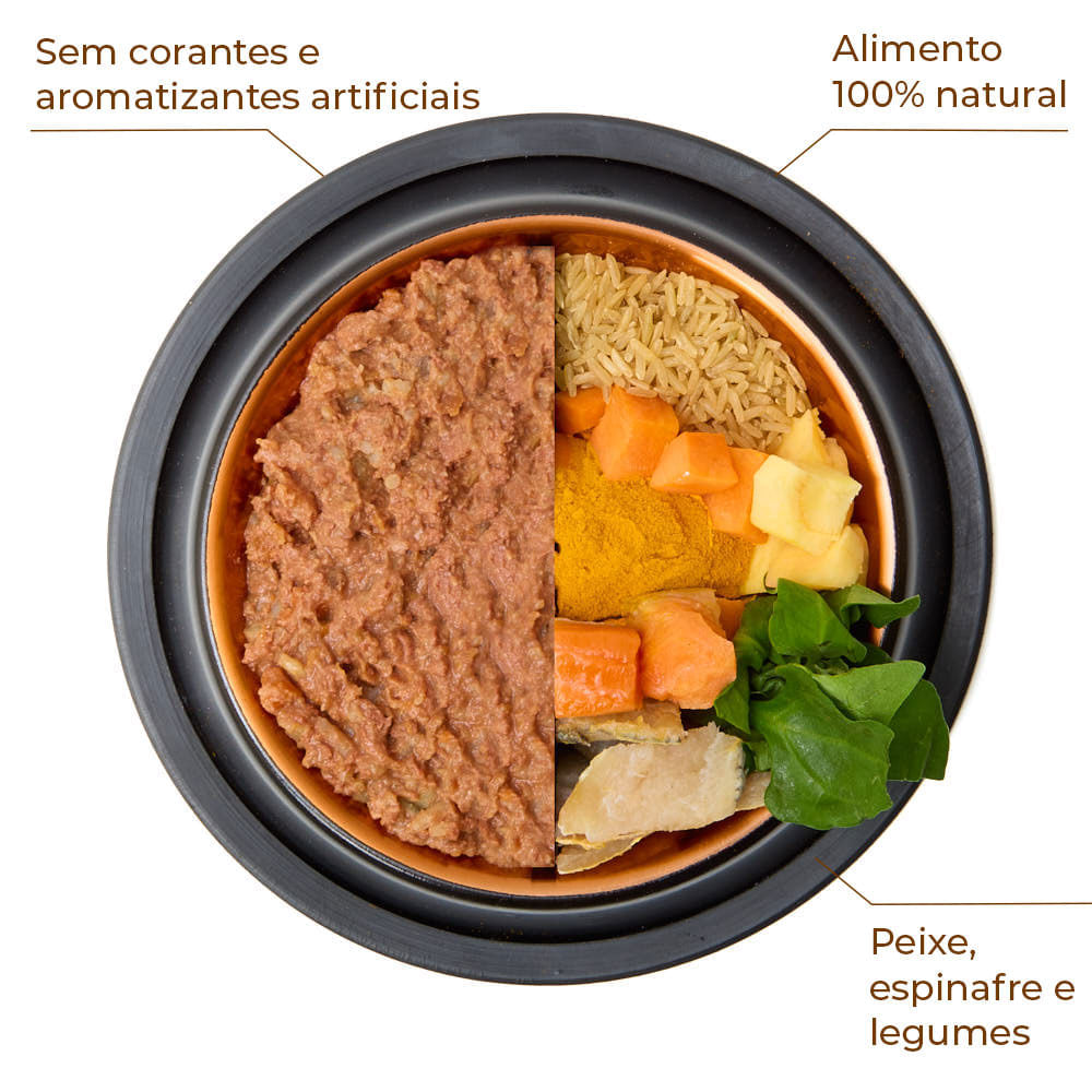 Ração Úmida Gatos Origem Nature Peixe com Espinafre e Legumes