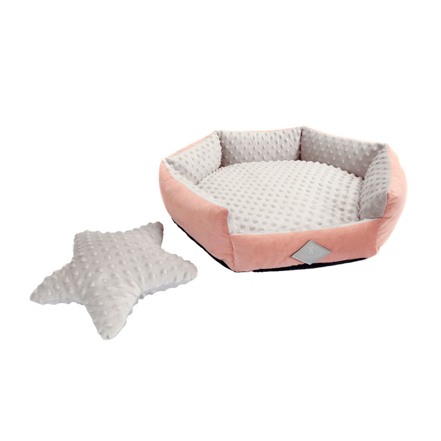 Cama-Bubble-Rosa-Bichinho-Chic-com-Almofada-Estrela