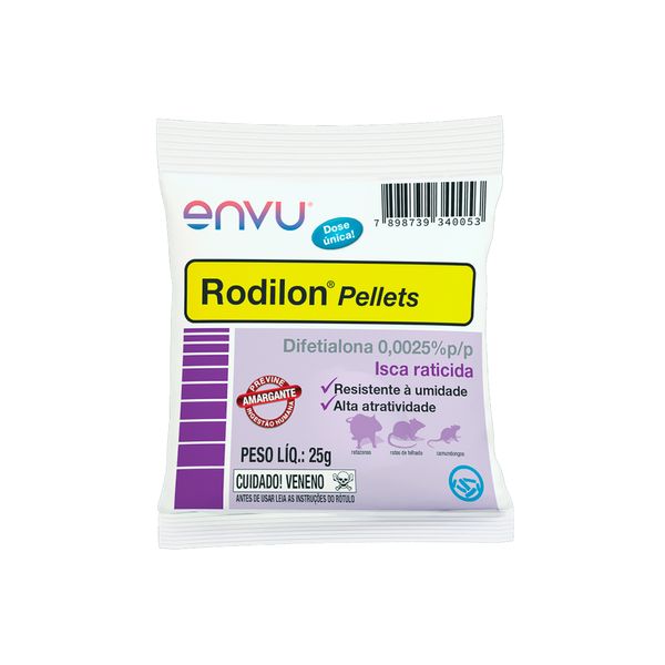 Raticida Rodilon Pellets Isca para Ratos 25 g