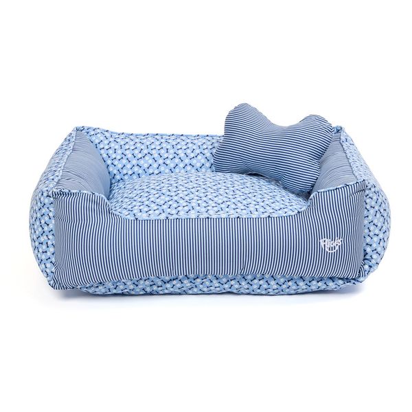 Cama Flicks Ossinho Azul para Cães e Gatos G