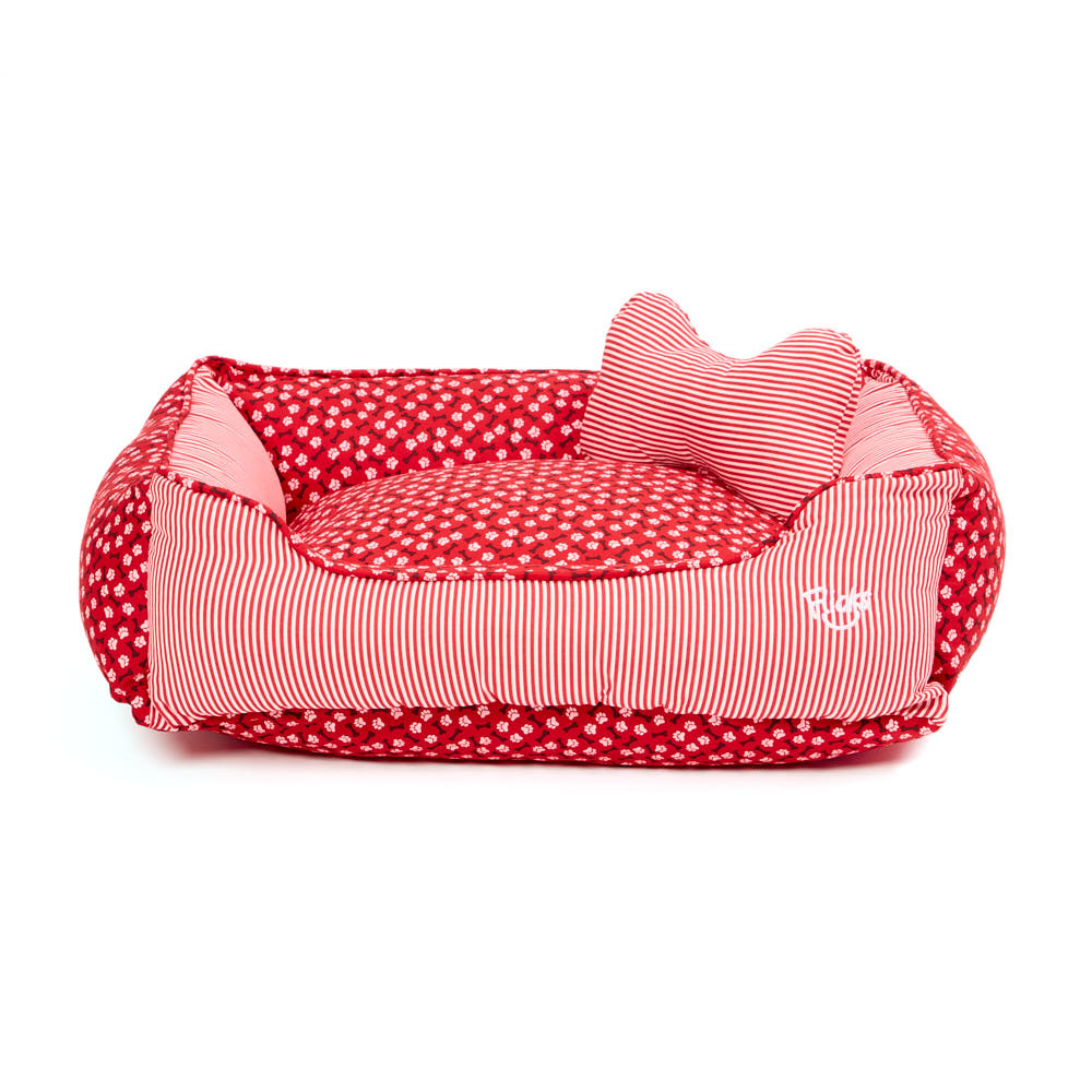 Cama Flicks Ossinho Vermelha para Cães e Gatos