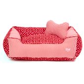 Cama Flicks Ossinho Vermelha para Cães e Gatos