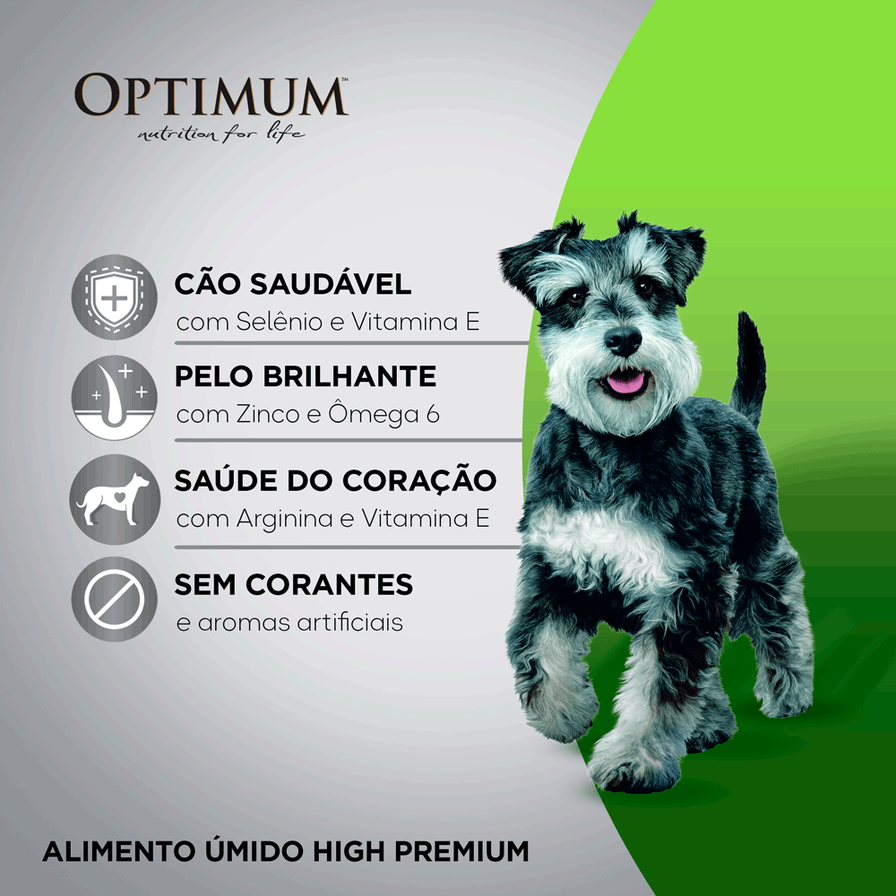 Ração Úmida Optimum Sachê para Cães Adultos Raças Pequenas e Minis Frango