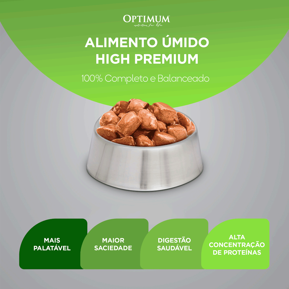 Ração Úmida Optimum Sachê para Cães Adultos Raças Pequenas e Minis Frango