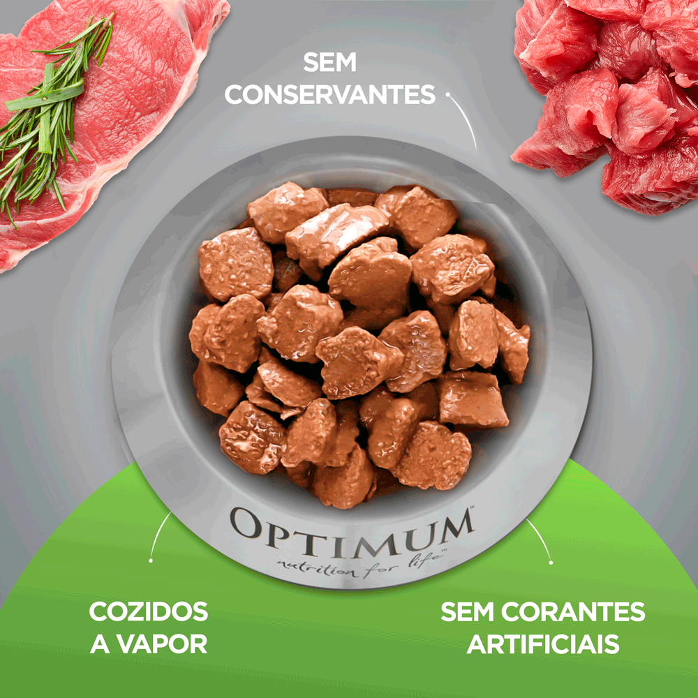 Ração Úmida Optimum Sachê para Cães Adultos Raças Pequenas e Minis Frango
