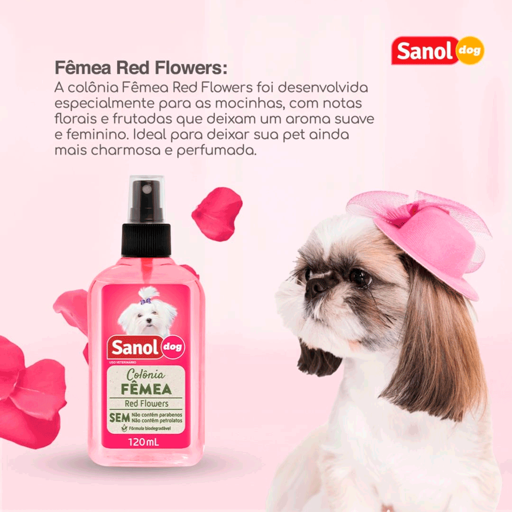 Colônia Fêmea Red Flowers Sanol Dog