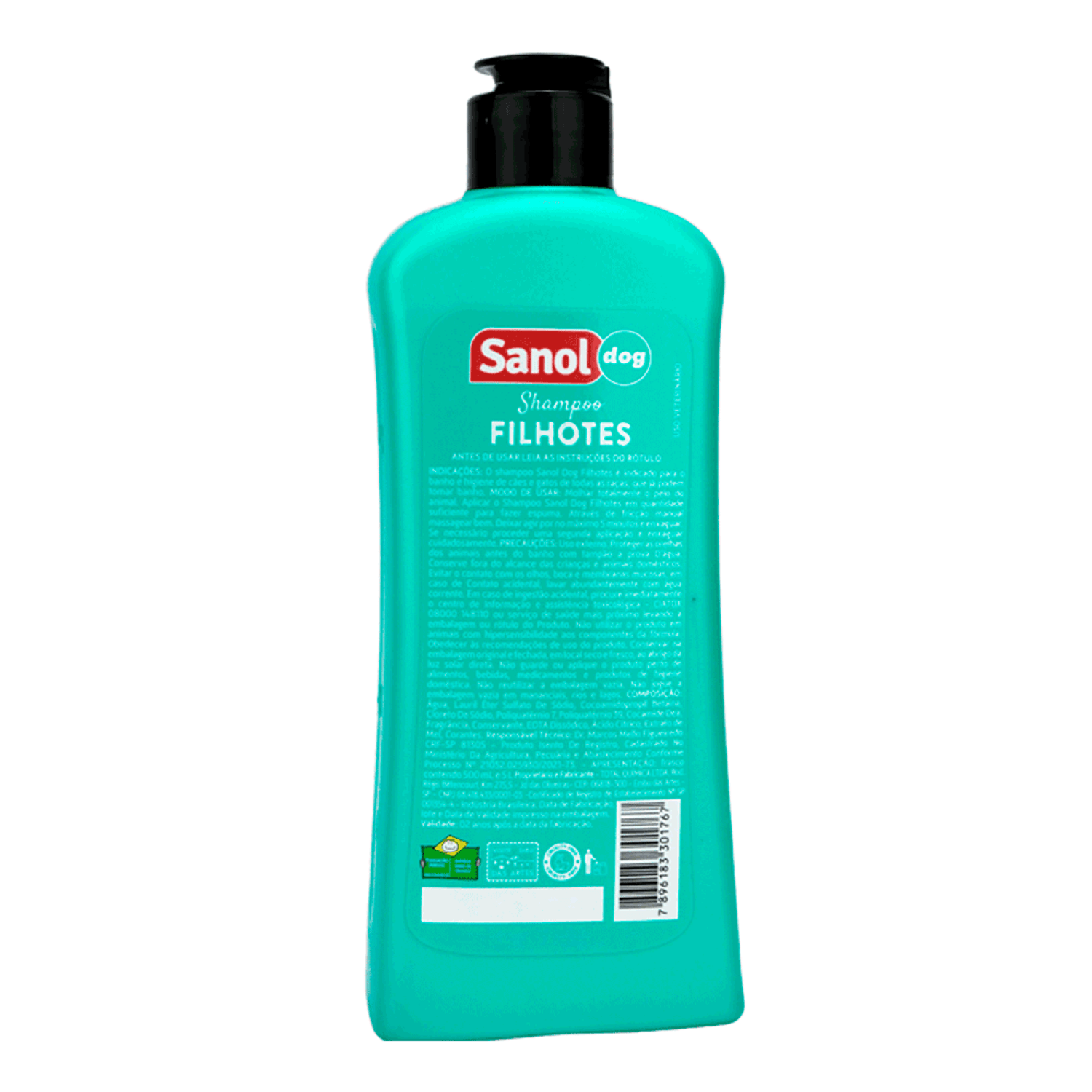 Verso-do-Shampoo-para-Caes-Filhotes-Sanol