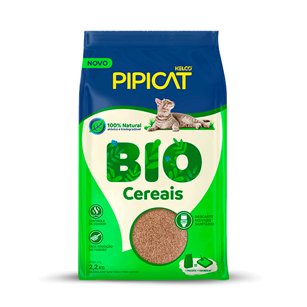 Granulado Sanitário para Gatos Pipicat Bio Cereais