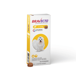 Antipulgas Bravecto 2 a 4,5 kg para Cães 112,5 mg - 1 comprimido