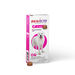 Antipulgas e Carrapatos Bravecto 40 a 56 kg Cães 1400mg - 1 comprimido