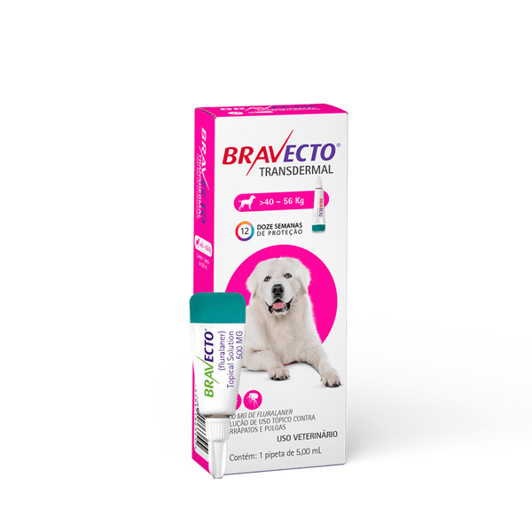 Antipulgas Bravecto Transdermal Cães 40 a 56 kg 1400 mg