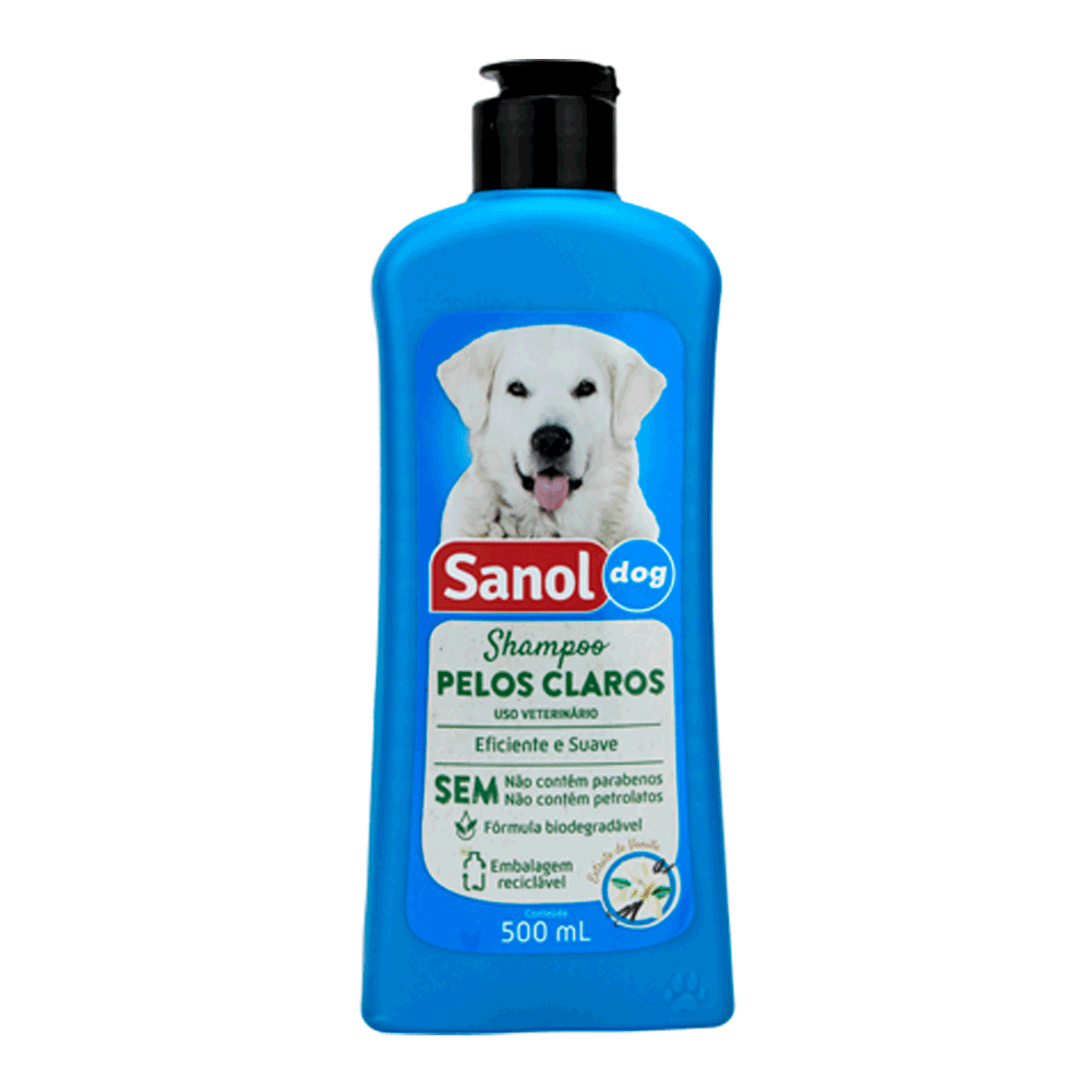 Shampoo Pelos Claros Cães e Gatos Sanol