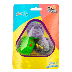 Brinquedo para Gatos Bolinhas Savana Pet - 3 unidades