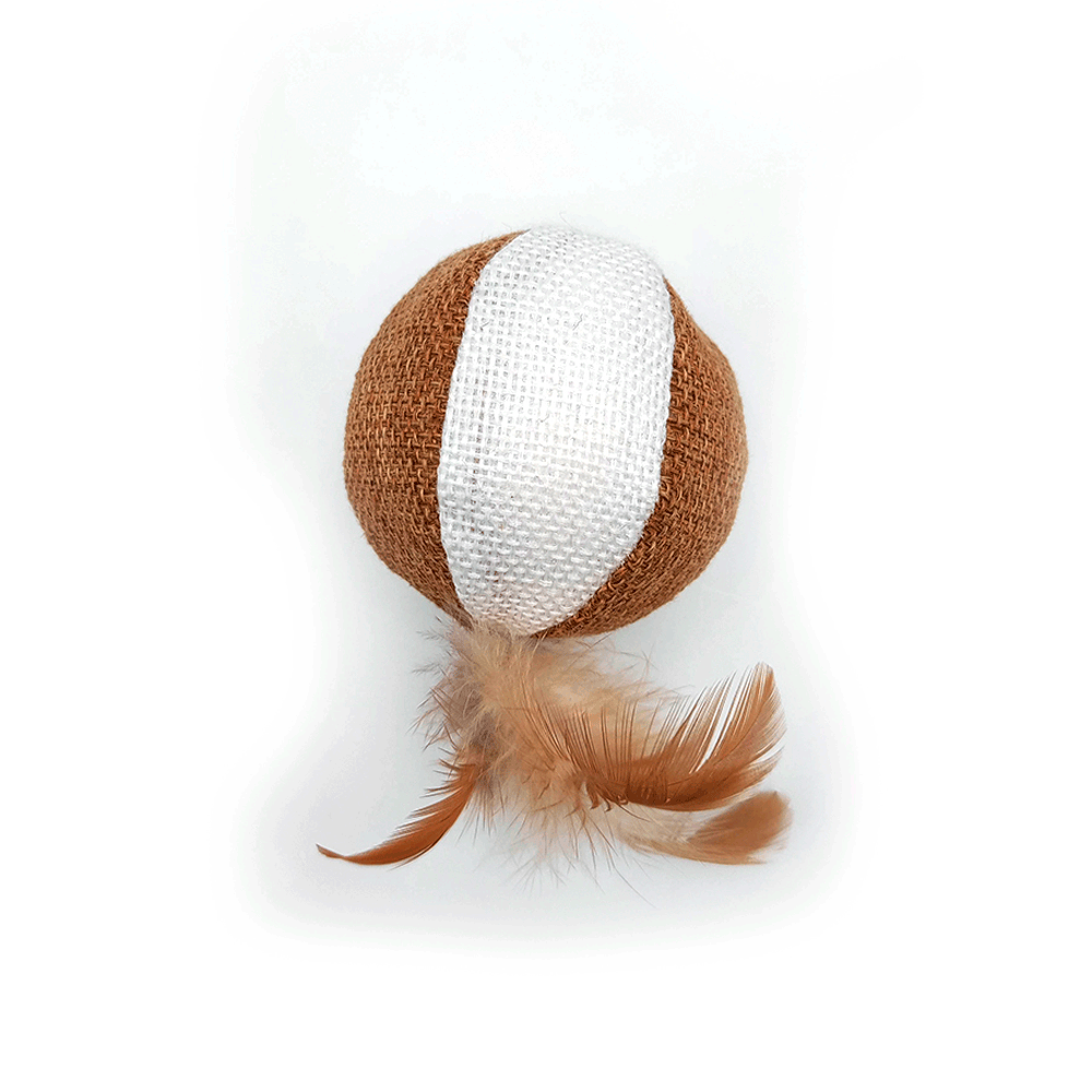 Brinquedo para Gatos Bolinha Luxo com Penas e Catnip Savana Pet