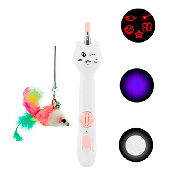 Varinha para Gatos com Luz e Laser Rosa Savana Pet Único