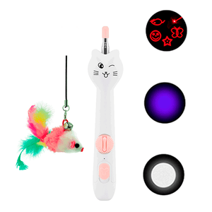 Varinha para Gatos com Luz e Laser Rosa Savana Pet - Único