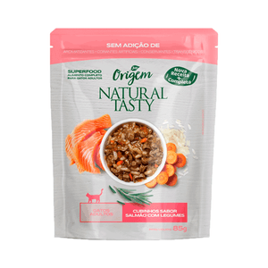 Ração Úmida Origem Natural Tasty Gatos Adultos Salmão com Legumes - 85 g