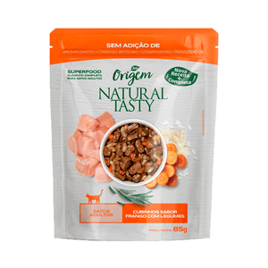 Ração Úmida Origem Natural Tasty Gatos Adultos Frango com Legumes - 85 g