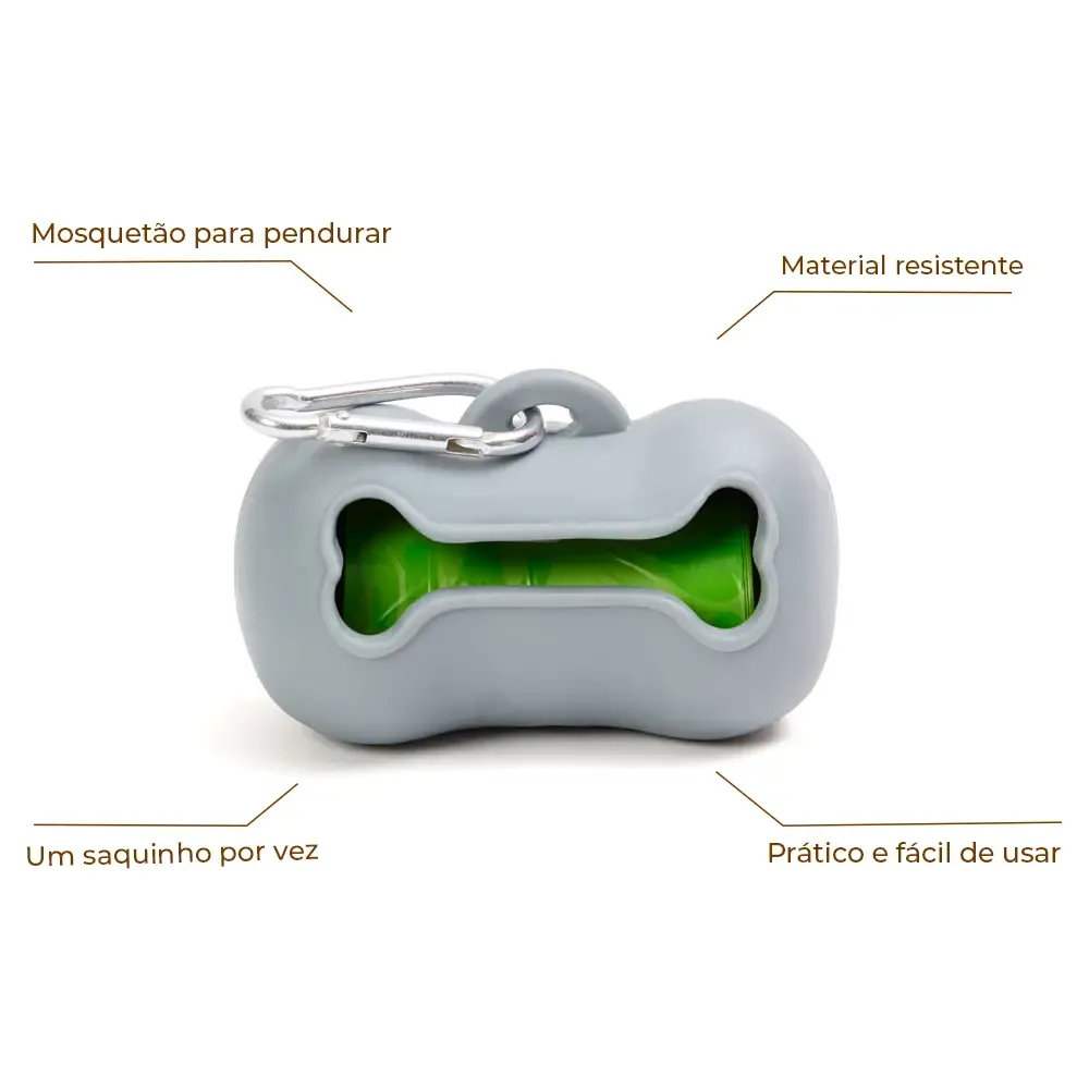 Kit Higiênico Cata Caca Com Refil MyHug Cinza Kit Higiênico Cata Caca Com Refil MyHug Cinza