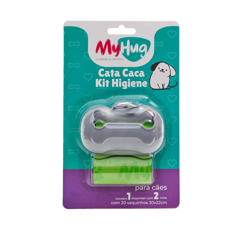 Kit Higiênico Cata Caca Com Refil MyHug Cinza