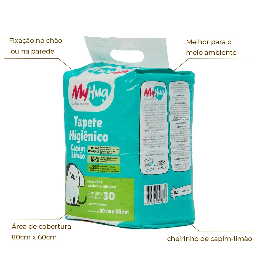Tapete Higiênico MyHug Capim Limão 80x60cm