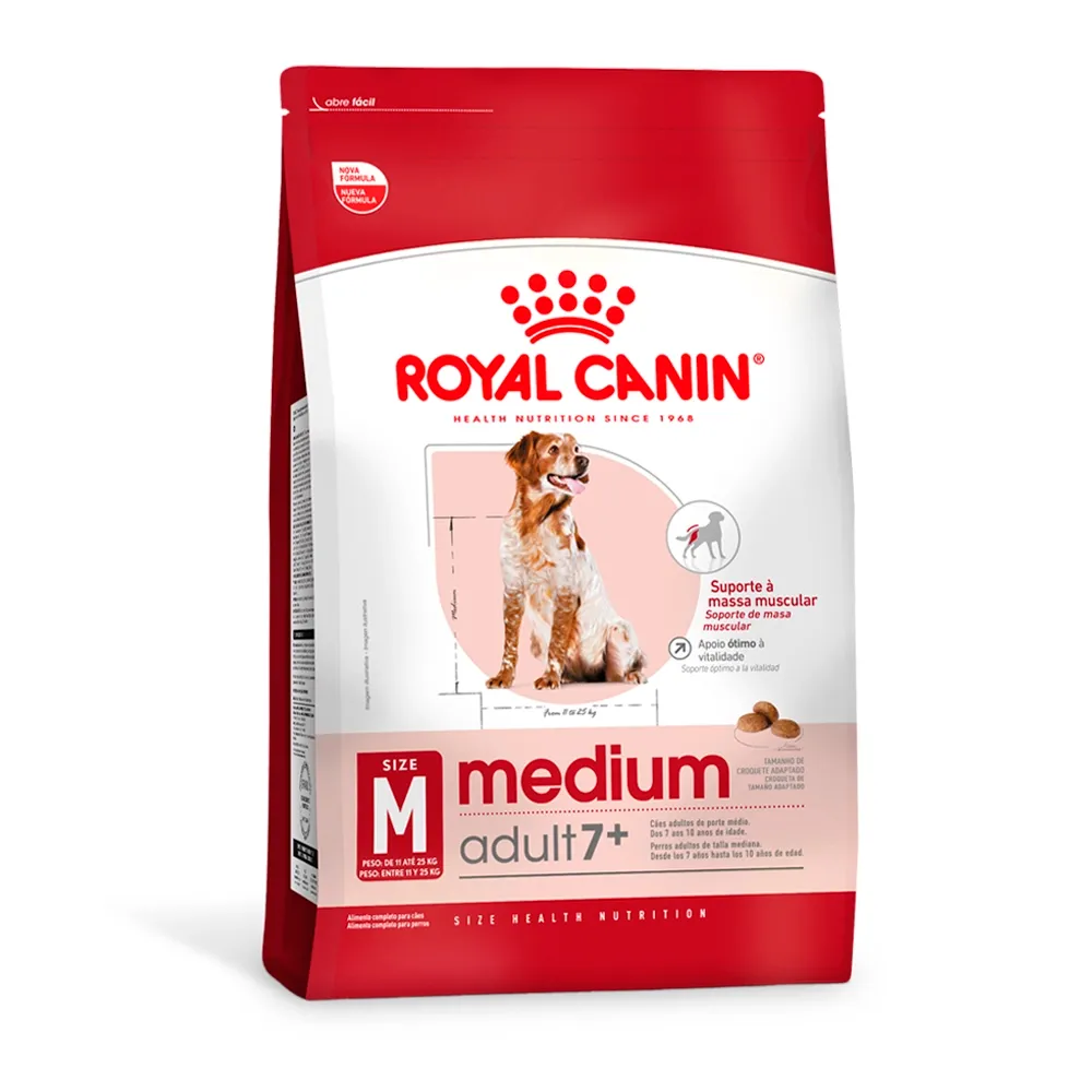 Ração Royal Canin Medium Cães Adultos 7+ Porte Médio
