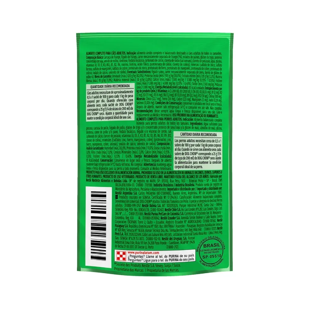 Ração Úmida Dog Chow Cães Adultos Frango