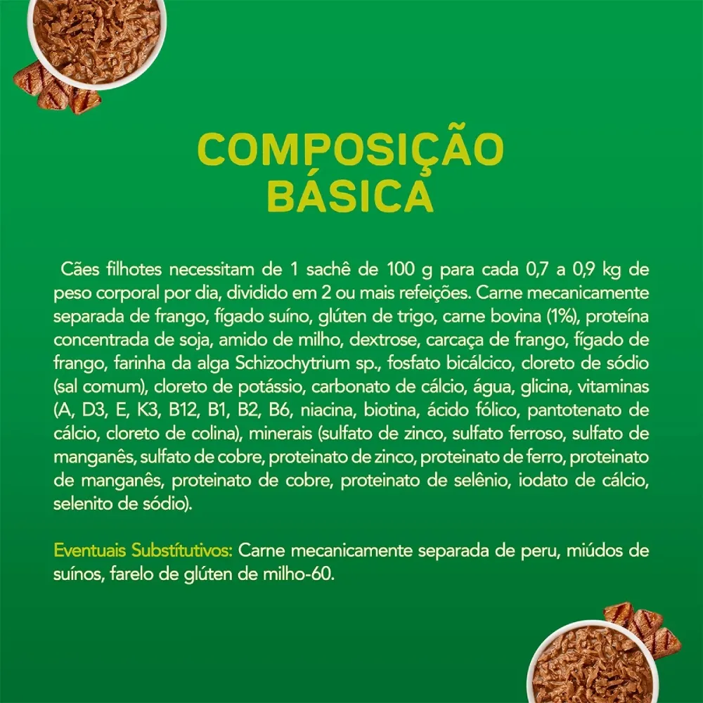 Ração Úmida Dog Chow Cães Filhotes Carne