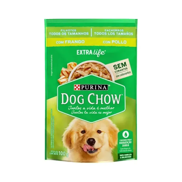 Ração Úmida Dog Chow Cães Filhotes Frango 100 g