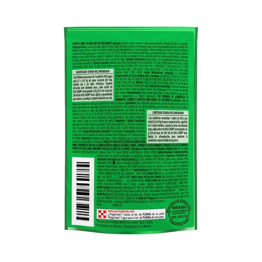 Ração Úmida Dog Chow Cães Filhotes Frango