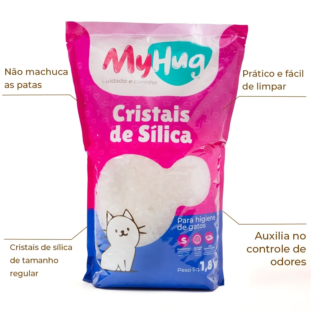 Areia Sílica MyHug Regular para Gatos