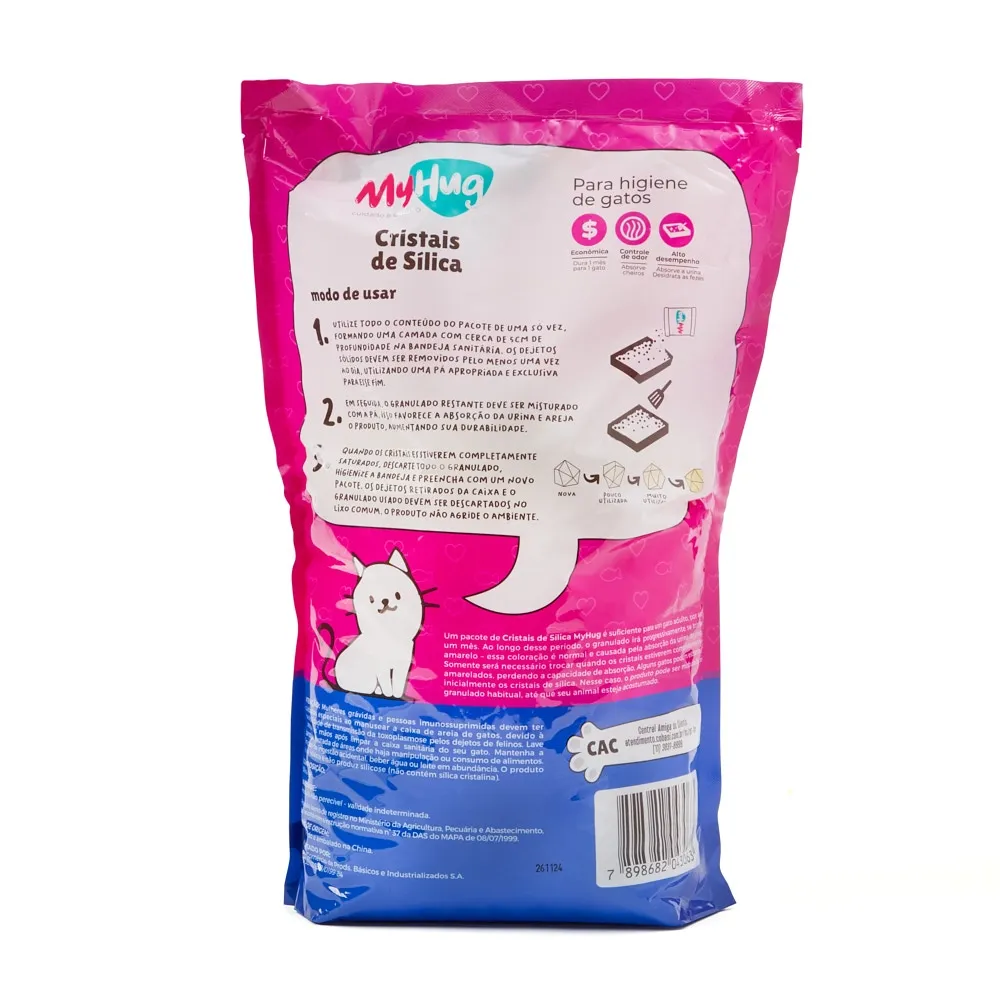Areia Sílica MyHug Regular para Gatos
