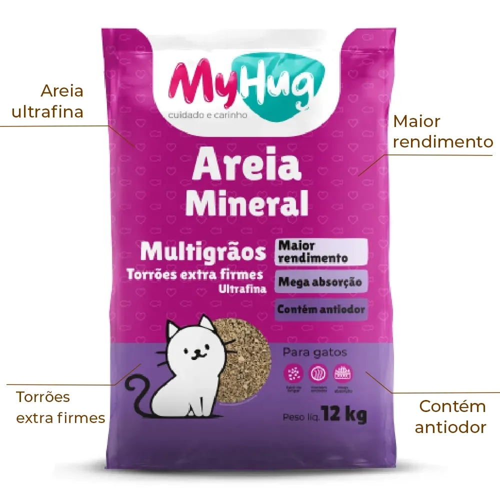 Areia Higiênica Mineral Multigrãos Myhug
