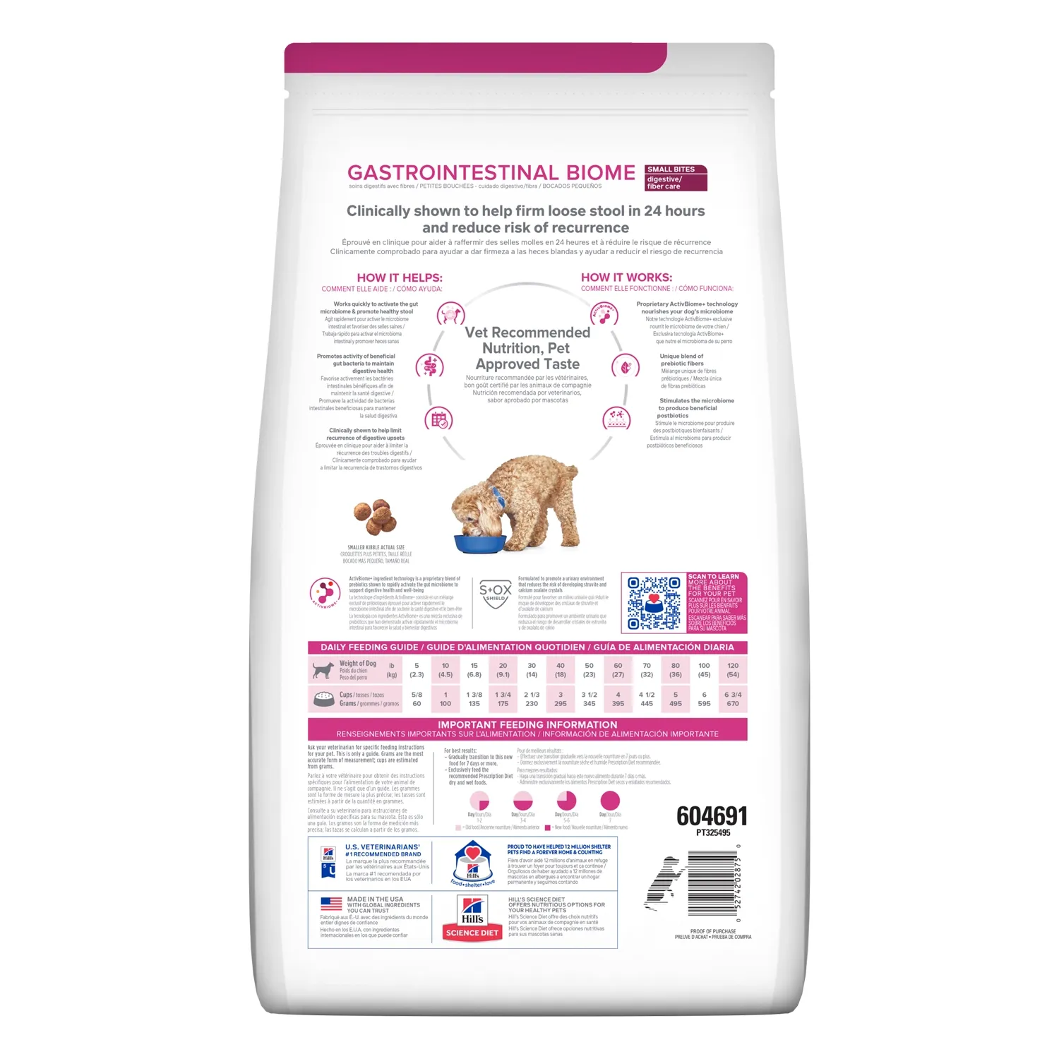 Ração Hill's Prescription Diet GI Biome Pedaços Pequenos para Cães Adultos