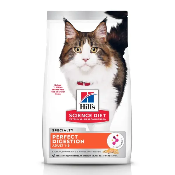 Ração Hill's Science Diet Digestão Perfeita para Gatos Adultos Sabor Salmão 1,5 kg