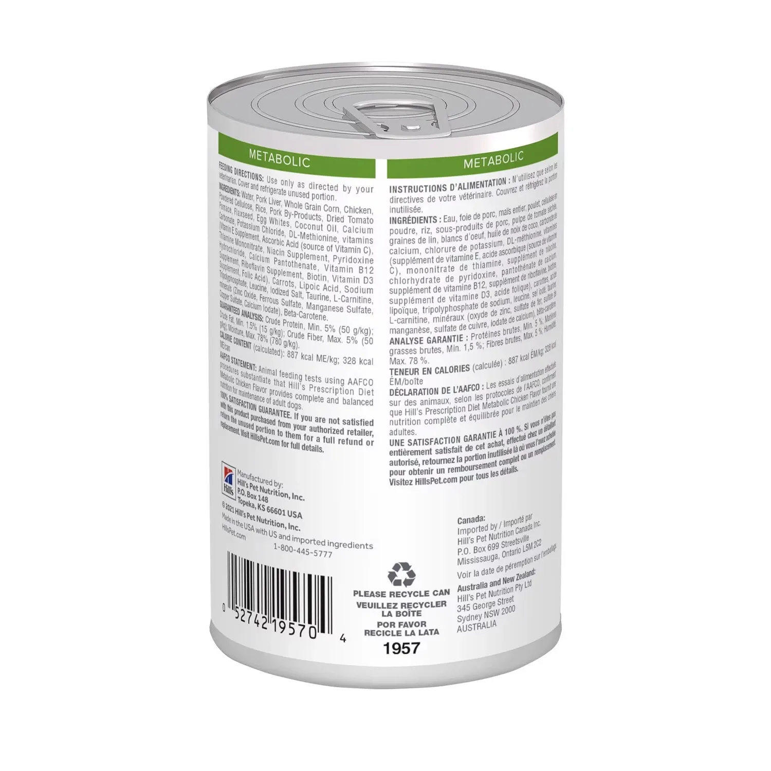 Ração Úmida Hill's Prescription Diet Metabolic Obesidade para Cães