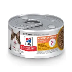 Ração Úmida Hill's Science Diet Digestão Perfeita para Gatos Adultos Sabor Frango e Vegetais - 82 g