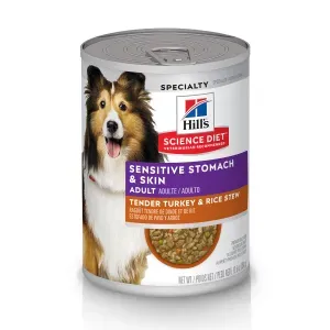 Ração Úmida Hill's Science Diet Pele Sensível para Cães Adultos sabor Peru e Arroz - 354 g