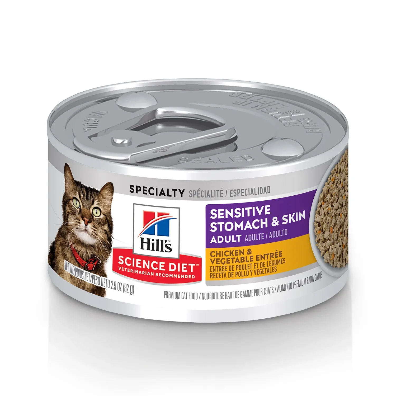 Ração Úmida Hill's Science Diet Pele Sensível para Gatos Adultos Sabor Frango e Vegetais