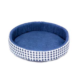 Cama Redonda Fábrica Pet Azul para Cães e Gatos