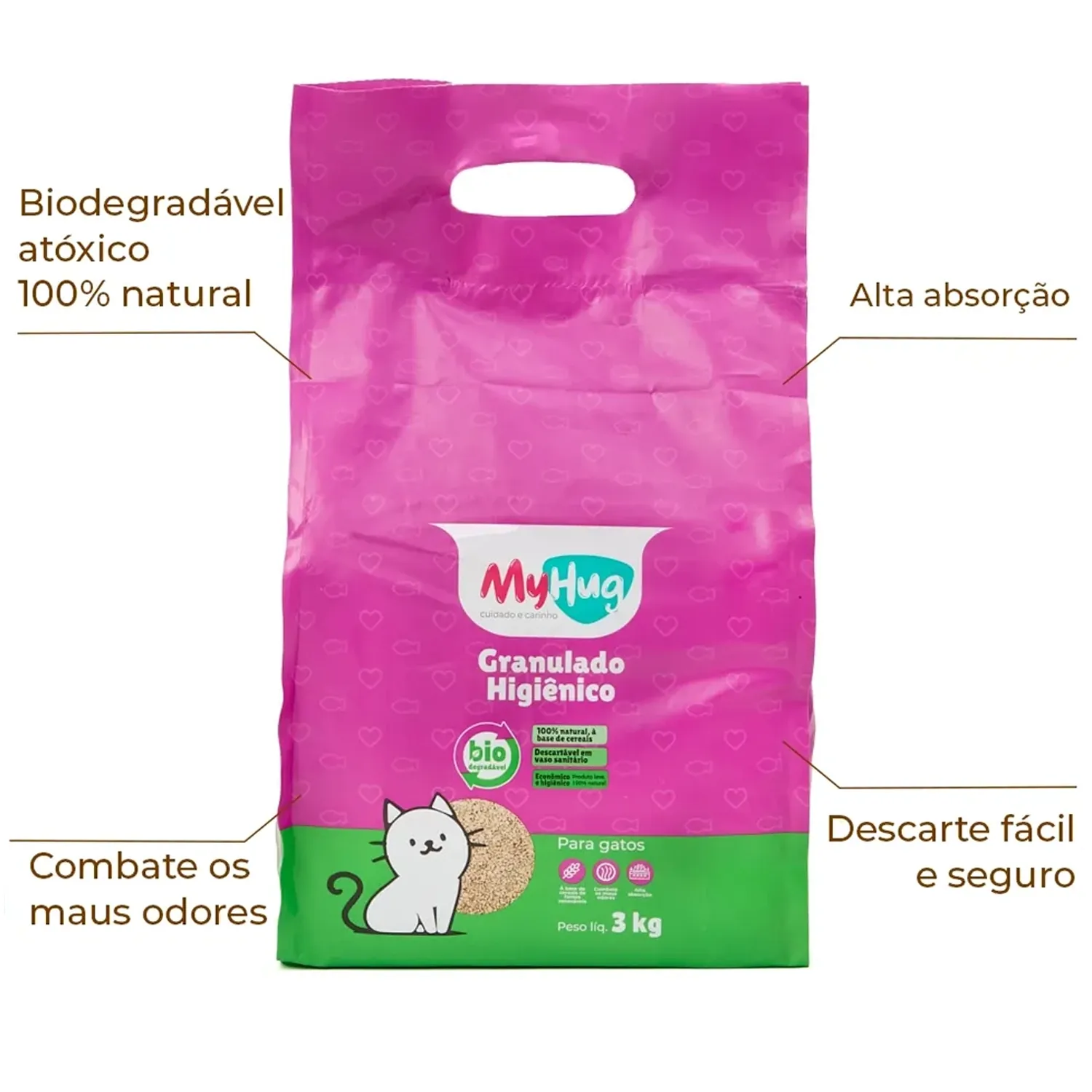 Granulado Higiênico Biodegradável para Gatos MyHug