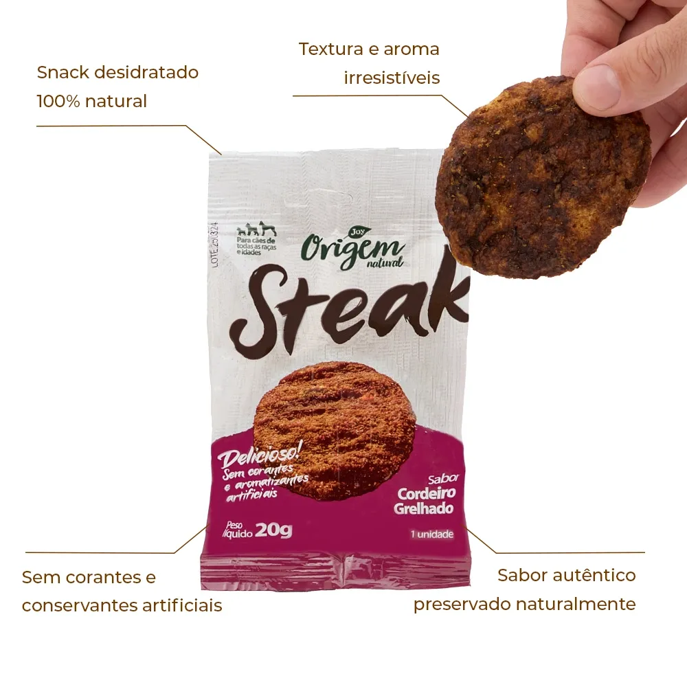 Petisco Cães Origem Natural Steak Cordeiro