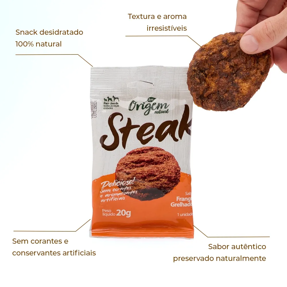 Petisco Cães Origem Natural Steak Frango Petisco Cães Origem Natural Steak Frango