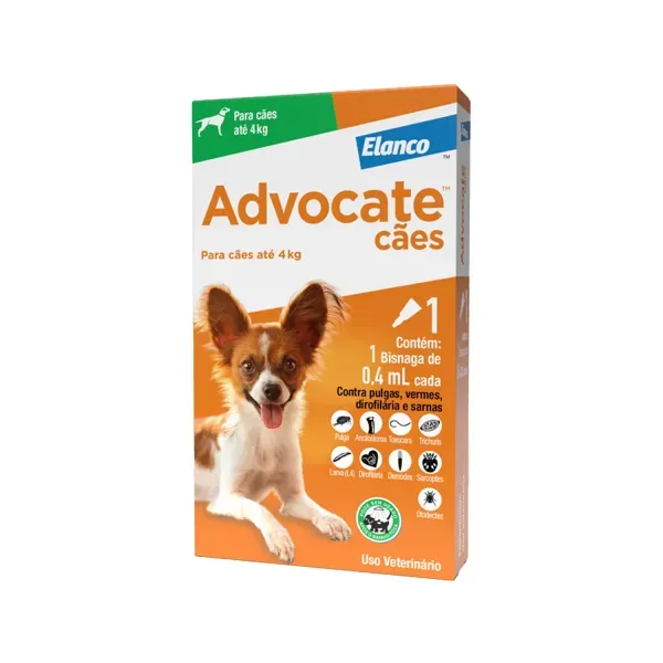 Antipulgas Advocate Cães até 4kg 1 pipeta