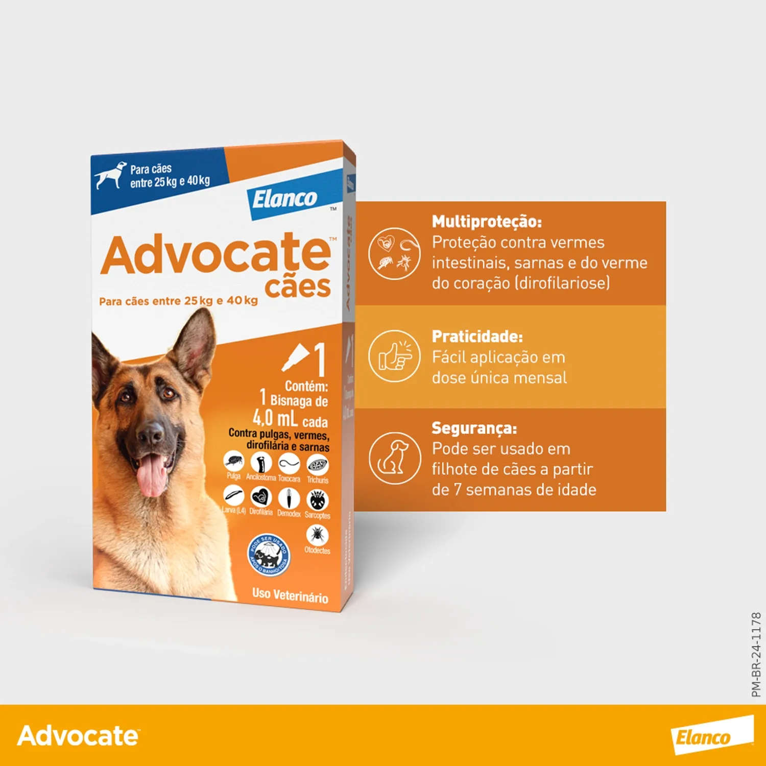 IVANKO 25kg ② Antipulgas-Advocate-Caes-mais-