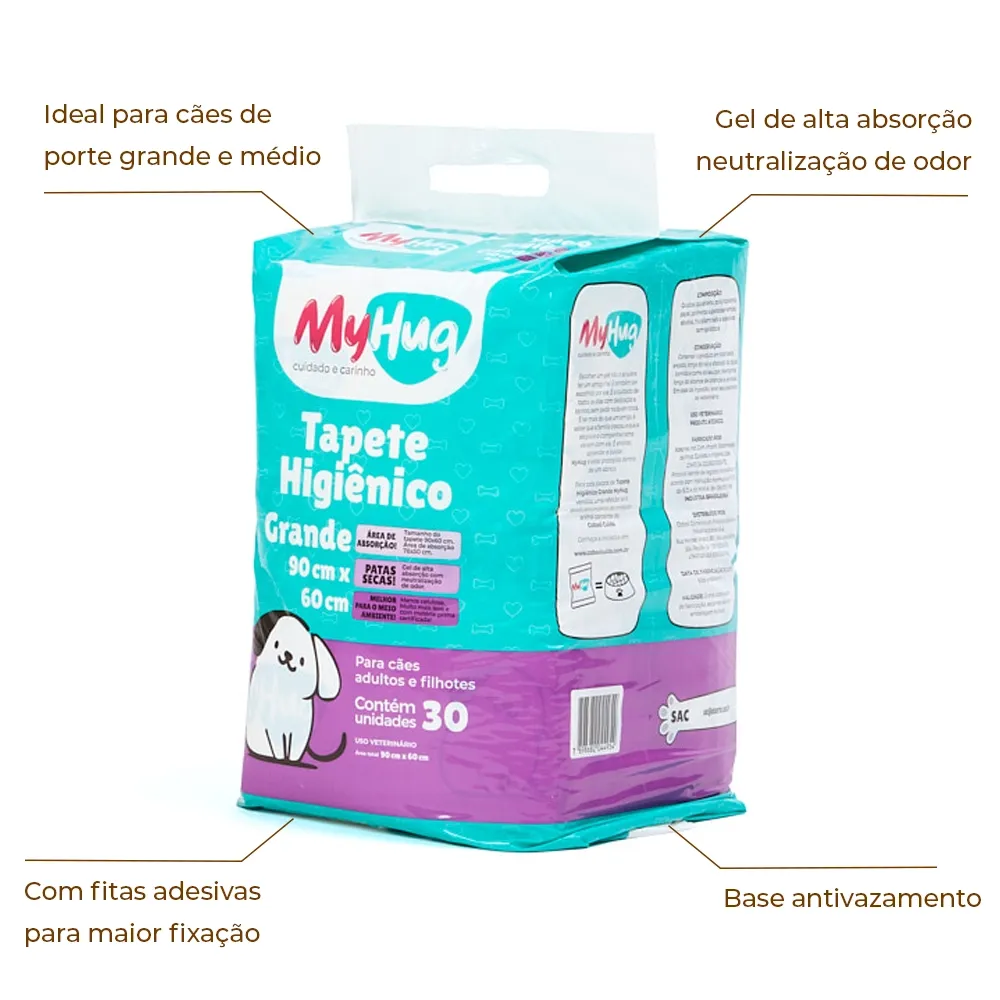 Tapete Higiênico MyHug 90x60cm Slim Grande