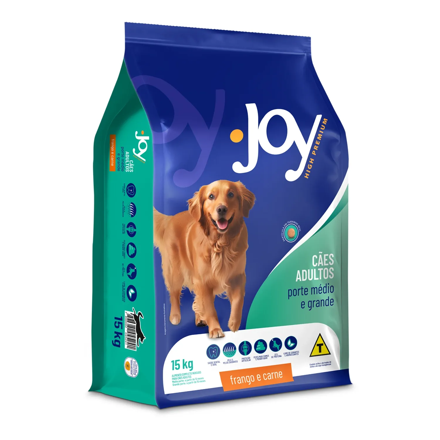Ração Joy High Premium Cães Adultos Raças Médias e Grandes Frango e Carne