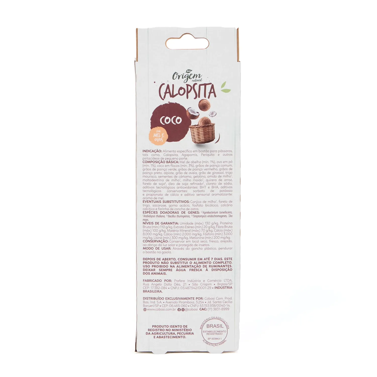 Bastão para Calopsita Coco Origem Natural