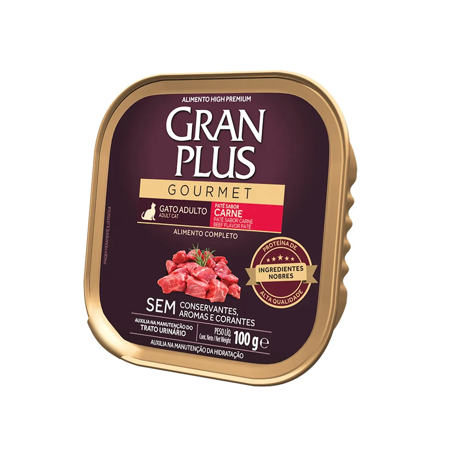 Ração Úmida GranPlus Gatos Adultos Patê Gourmet Carne
